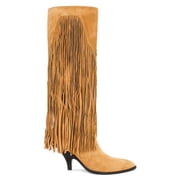 Bally Laredo Suede Fringe Long Boots, Brand Size 38  US Size 7.5