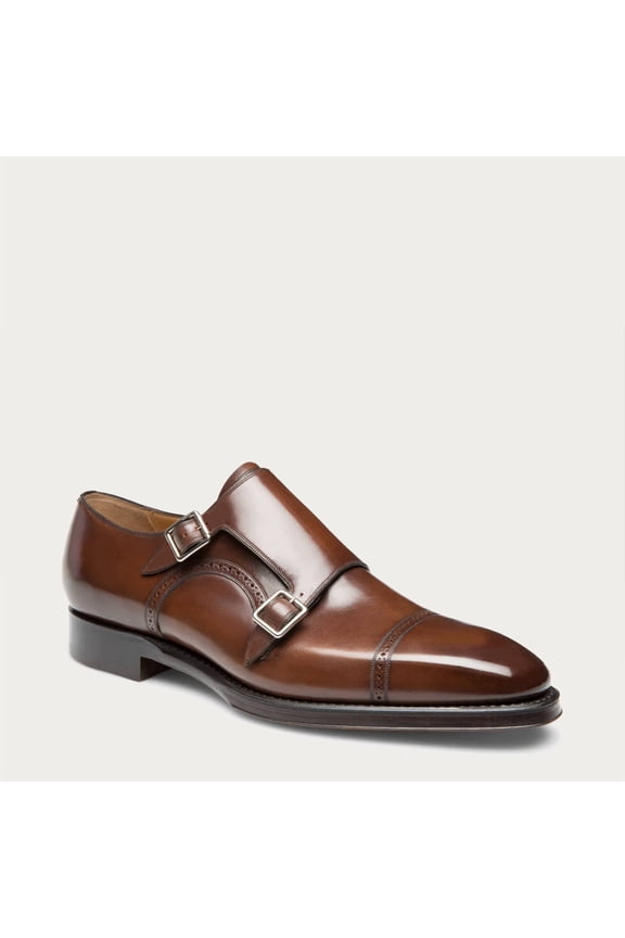 Men's Brown Scardino Leather Monk Shoe, Brand Size 9 (US Size 10 EEE)