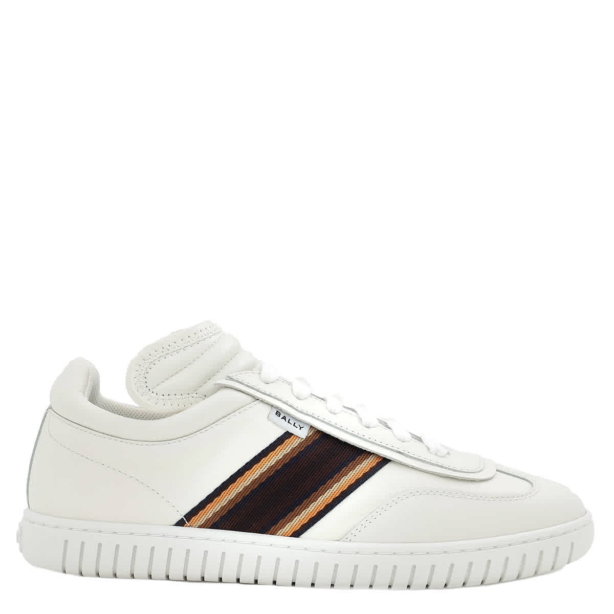 Bally Men's Parrel Ribbon White Leather Low-Top Player Bally Men's Parrel Ribbon White Leather Low-Top Player