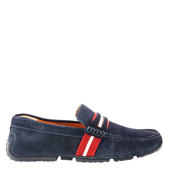Bally Men's Pietro Driver Loafers In Navy, Brand Size 6 (US Size 7 EEE)