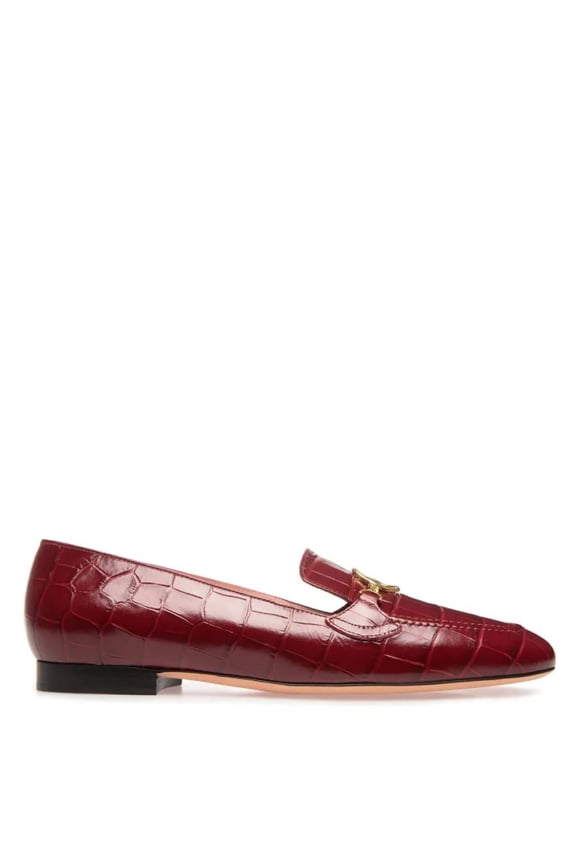 Obrien Croc-Embossed Leather Loafers, Brand Size 40 ( US Size 9.5 )