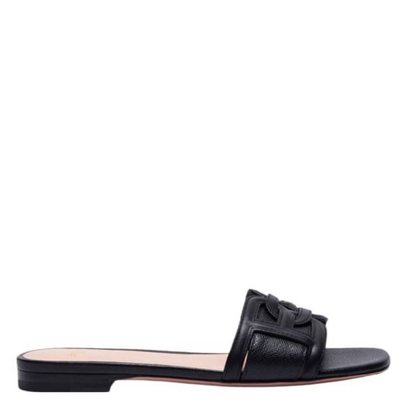 Bally Peoni B Chain Detail Leather Sandals, Brand Size 36 ( US Size 5.5 )
