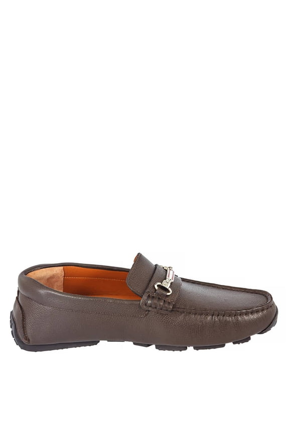 Pitaval Brown Leather Loafers, Brand Size 5 (US Size 6 EEE)