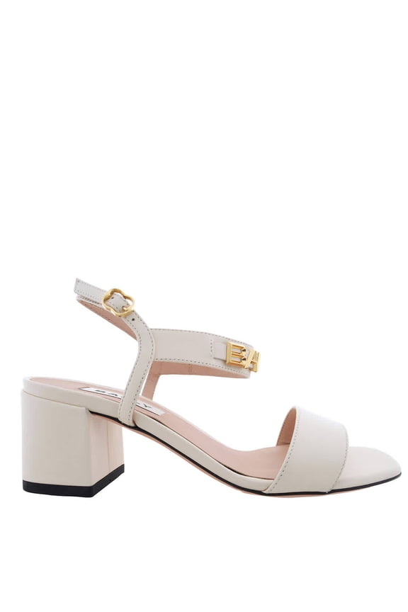Spell Heeled Leather Sandals, Brand Size 35 ( US Size 4.5 )