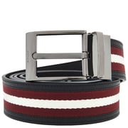 Bally Striped Reversible Leather Belt, Size 115