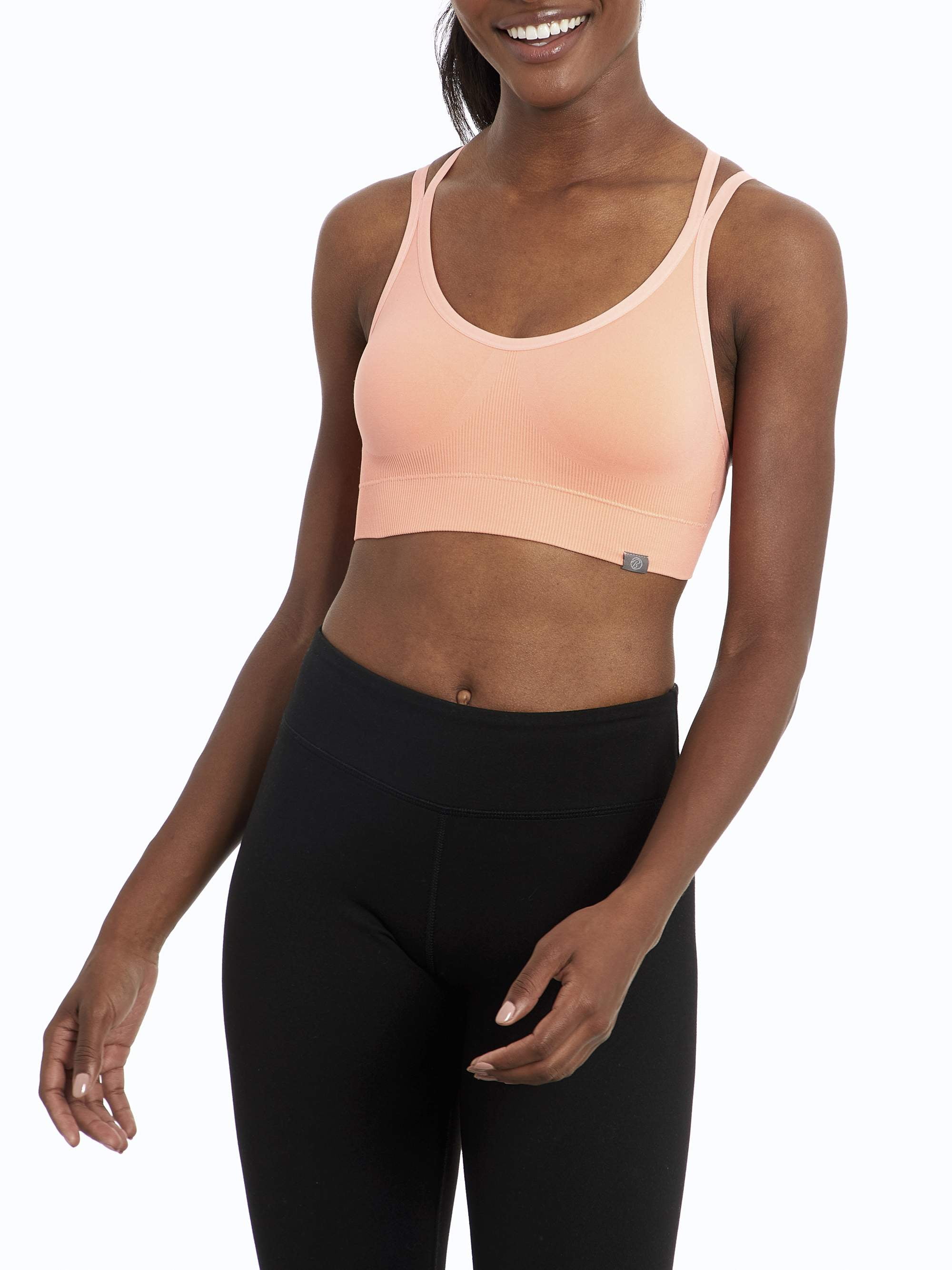 Bally Total Fitness Women's Lily Seamless Sports Bra-2 Pack, Black/Pink at   Women's Clothing store