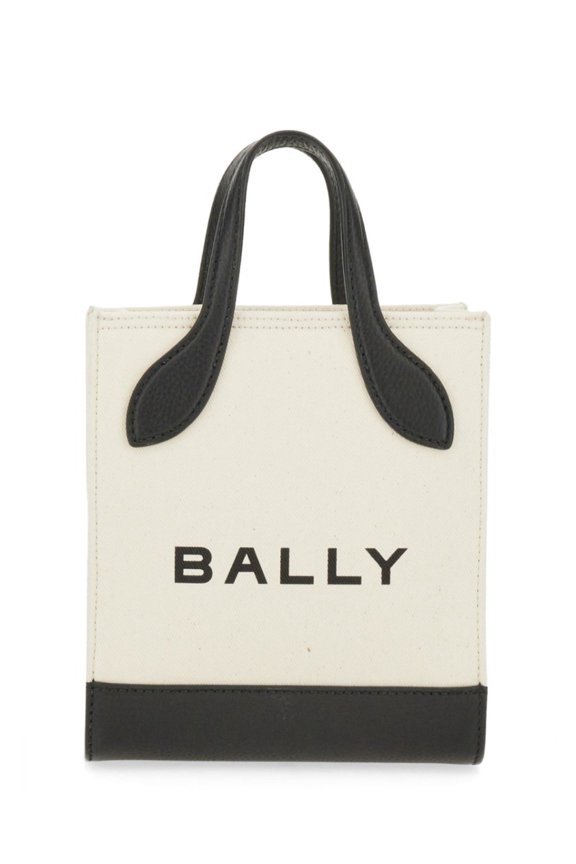 Women's Structured Bag With Detachable Strap And Bold Logo Neutrals