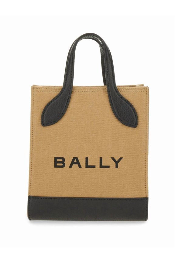Women's Structured Bag With Prominent Logo Neutrals