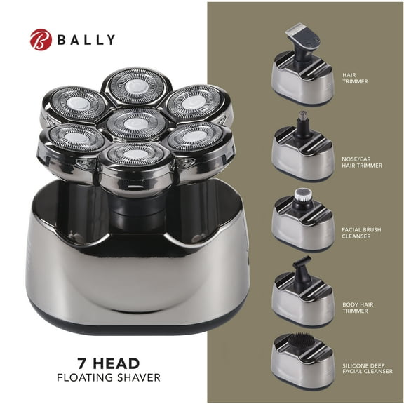 Bally's 7 Head Floating Cordless Rechargeable Men's Electric Shaver