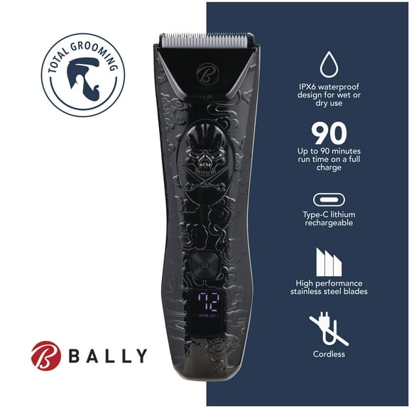 Bally's Full Body Cordless Rechargeable Men's Electric Trimmer,