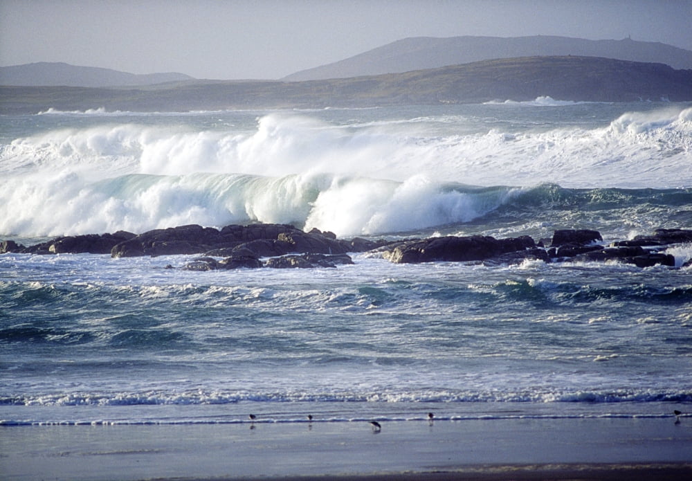 Ballyhiernan Bay Fanad Head County Donegal Ireland Wave Breaking On Shore Canvas Art - Gareth McCormack Design Pics (18 x 12)