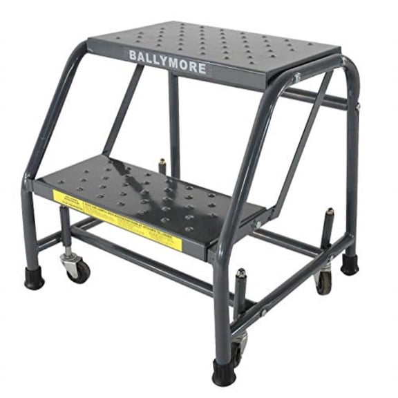 Ballymore 19 in H Steel Rolling Ladder, 2 Steps, 450 lb Load Capacity 218PSU