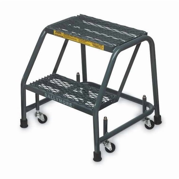 Ballymore 19 in H Steel Rolling Ladder, 2 Steps, 450 lb Load Capacity 218XSU