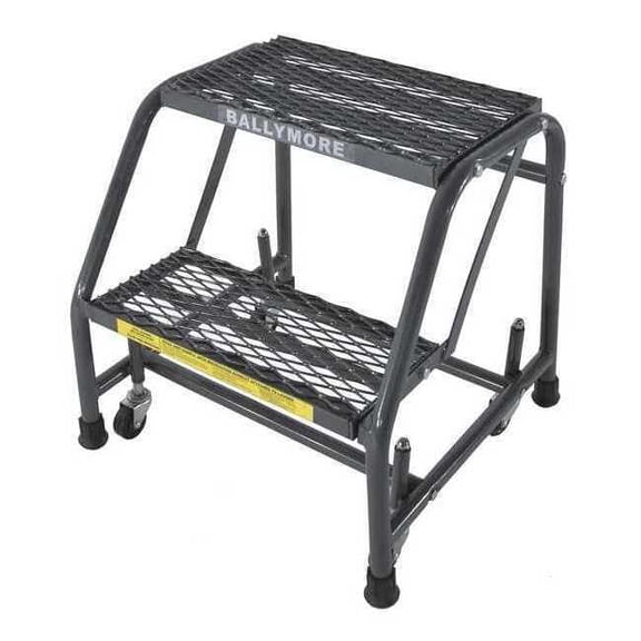 Ballymore 19 in H Steel Rolling Ladder, 2 Steps, 450 lb Load Capacity 218X