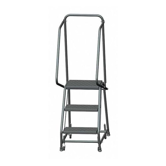 Ballymore 58 1/2 in H Steel Rolling Ladder, 3 Steps, 450 lb Load Capacity H318P