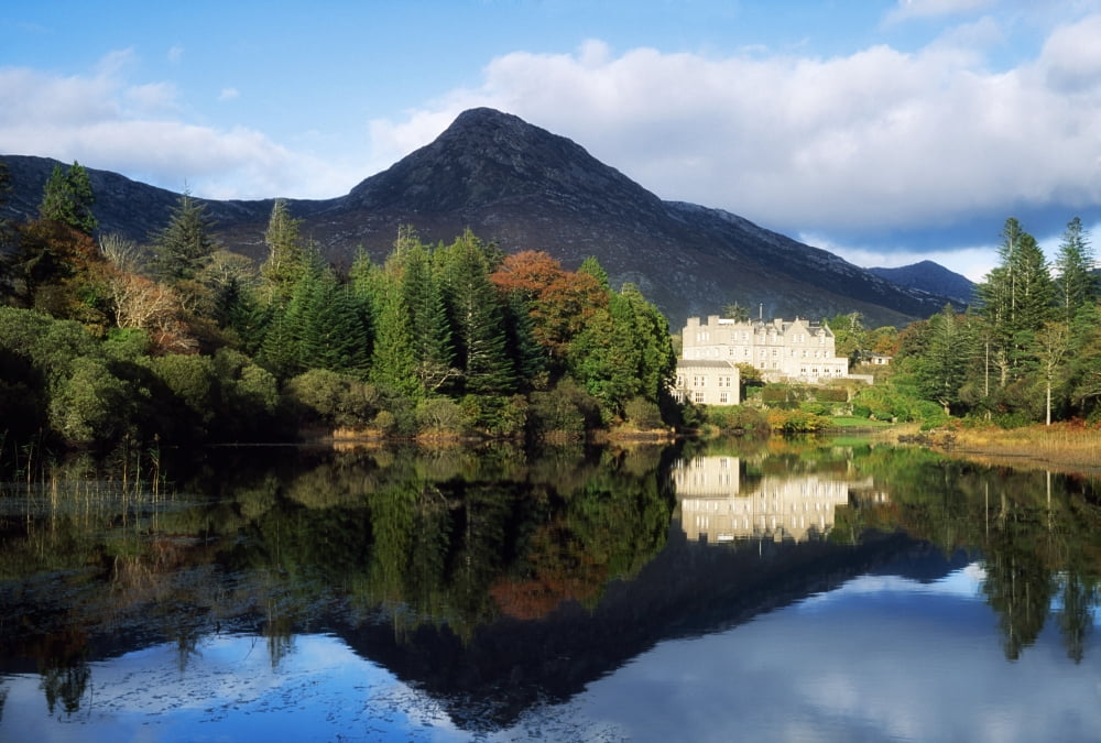 Ballynahinch Castle Hotel Twelve Bens Co Galway Ireland Canvas Art - The Irish Image Collection Design Pics (36 x 24)