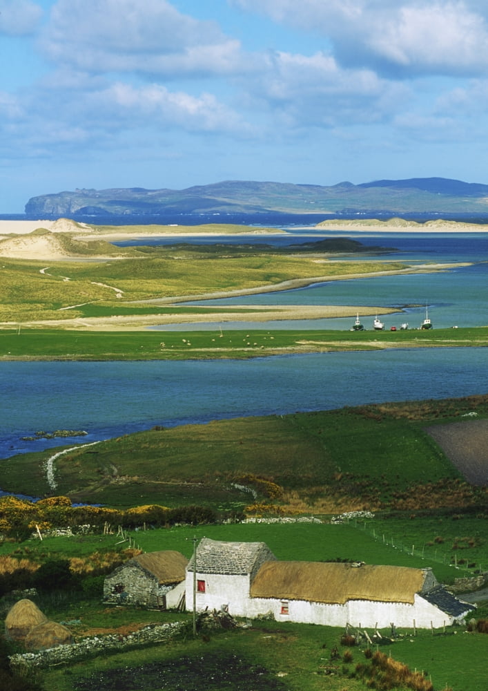 Ballyness Co Donegal Ireland Aerial View Of House And Bay Canvas Art - The Irish Image Collection Design Pics (24 x 36)