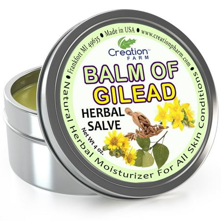 Balm of Gilead Salve - Large 4 Oz Tin - All Botanical Balm of Gilead Ointment, pomada botanico, Creation Farm