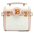 thumbnail image 1 of Balmain B-Buzz 23 Pink White Tote Crossbody Shoulder Bag Quilted Leather, 1 of 6