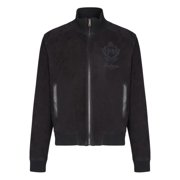 Balmain Black Embroidered Zip Bomber Jacket Men's
