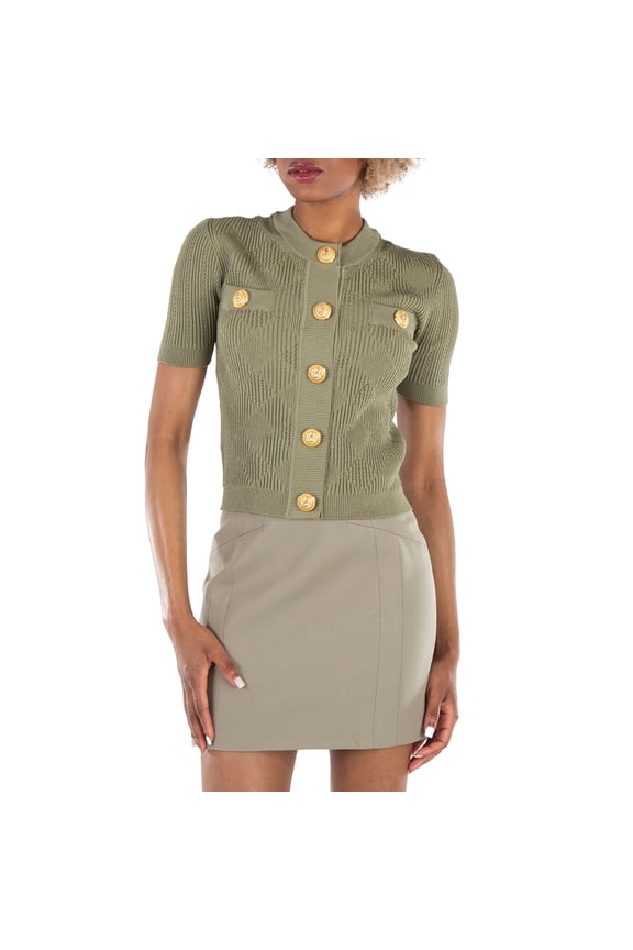 Button-Detailed Knit Cardigan, Brand Size 34 (US Size 2)