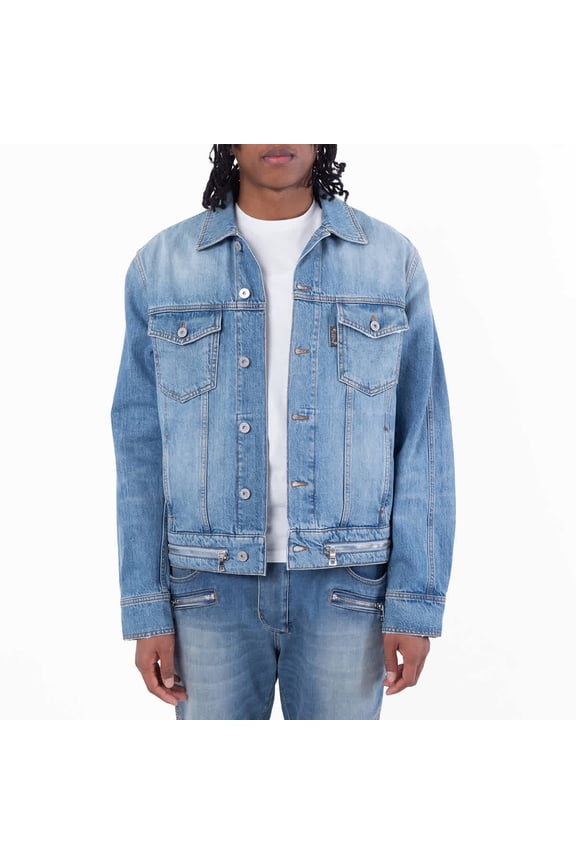 Denim jacket with zip fastening, Brand Size 48 (US Size 38)