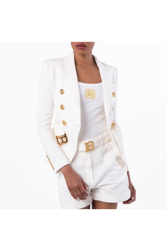 Double Breasted Cotton Jacket, Brand Size 34 (US Size 2)