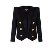Balmain Edge to Edge 6 Button Black Blazer - Runway Catalog