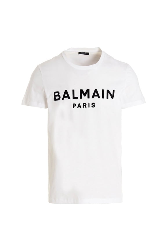 Flock Logo Print T Shirt, Size Medium