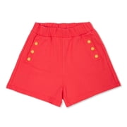 Balmain Girls Embossed-Buttons Cotton Shorts, Size 10Y
