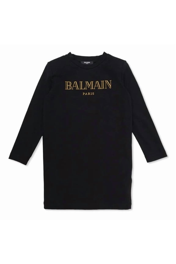 Girls Logo Embroidered Cotton Jersey Dress, Size 10Y