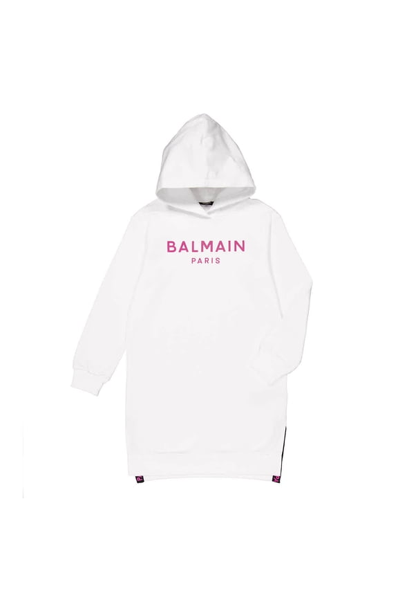 Girls Logo Embroidered Hooded Dress, Size 10Y