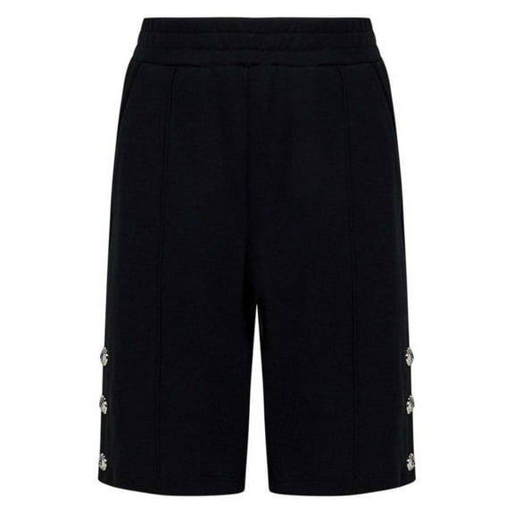 Balmain Kids Embellished Button Jersey Shorts, Size 6Y