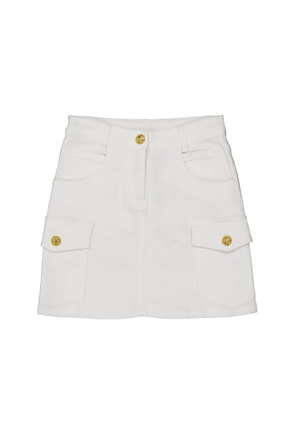 Kids Multi-Pocket Denim Mini Skirt, Size 10Y