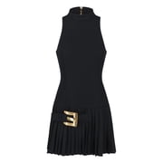 Balmain Mini Wool Dress   Black Womens