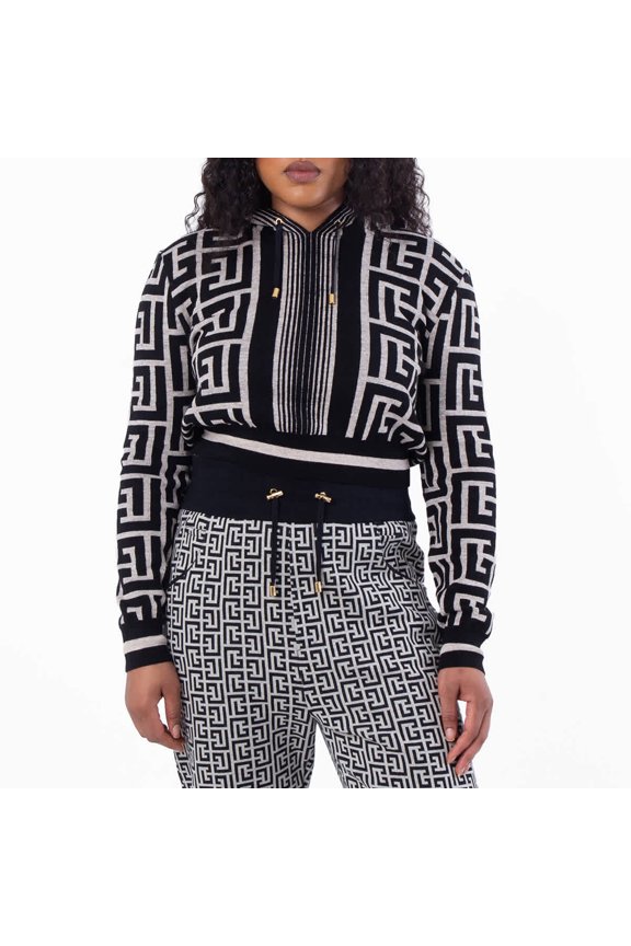 Monogram Drawstring hoodie, Brand Size 40 (US Size 8)