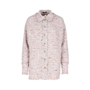 Balmain Multicolor Tweed Long-Sleeved Shirt With Gold-Tone Buttons Womens