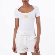 Balmain PB Logo Embroidered T-Shirt, Size Small