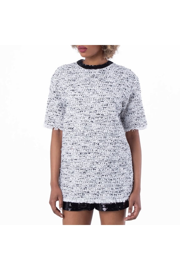 Short Sleeve Tweed T Shirt, Brand Size 38 (US Size 6)