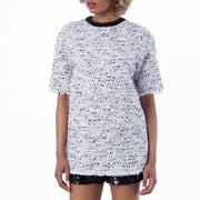 Balmain Short Sleeve Tweed T Shirt, Brand Size 38 US Size 6