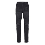 Balmain Slim Fit Jeans With Ribbed Detailing Men's