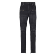 Balmain Slim Fit Jeans With Ribbed Detailing Mens