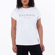 Balmain Strass Logo Cotton T-Shirt, Size Large