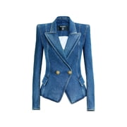 Balmain Structured Denim Jacket With Tailored Fit Womens
