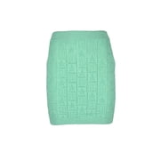 Balmain Textured Geometric Pattern Mini Skirt With Gold Zipper Womens