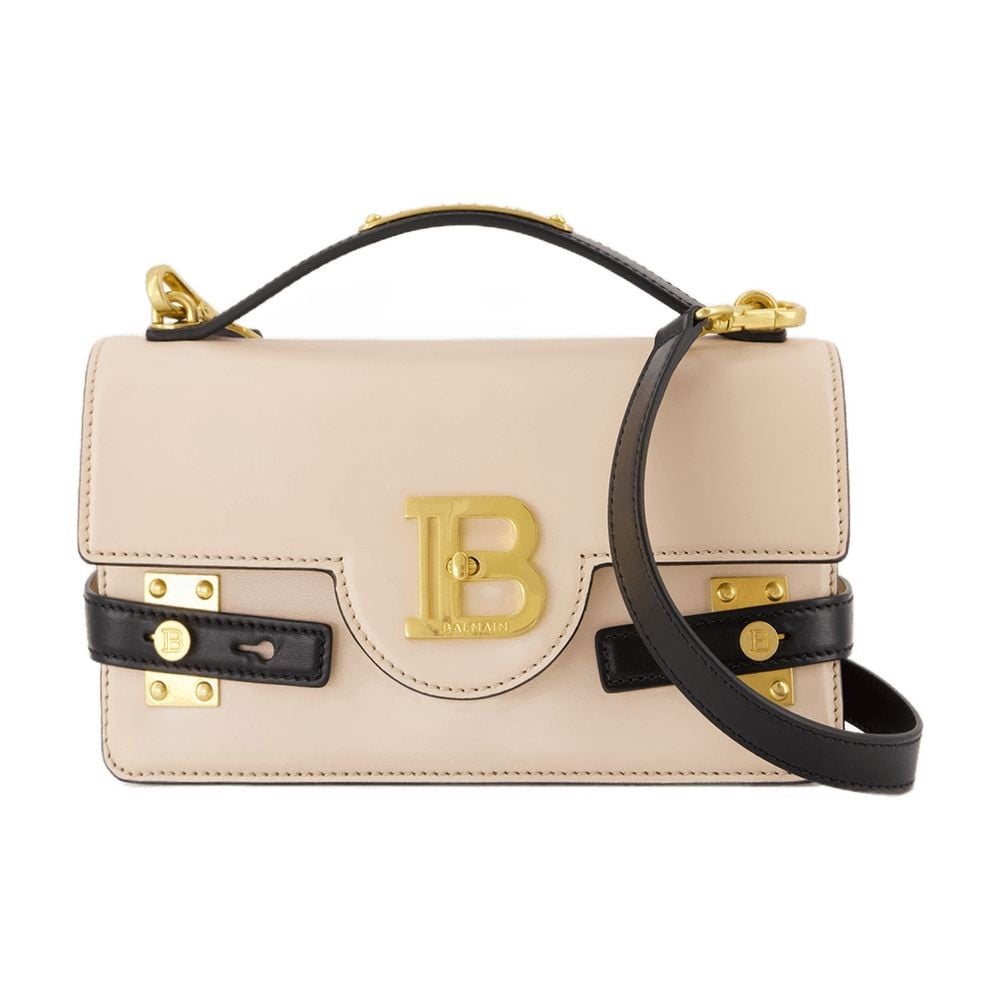 ショルダーバッグ・ポシェット Balmain B-Buzz 24 Crossbody - Leather - Neutral/Black Balmain Women's B-Buzz 24 Crossbody - Leather - Neutral