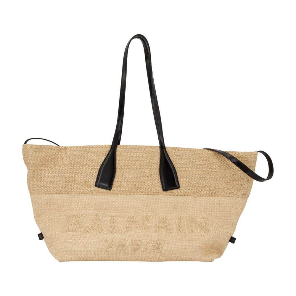トートバッグ Balmain Track Shopper Bag - Raffia - Neutral Balmain Women's Track Shopper Bag - Raffia - Neutral