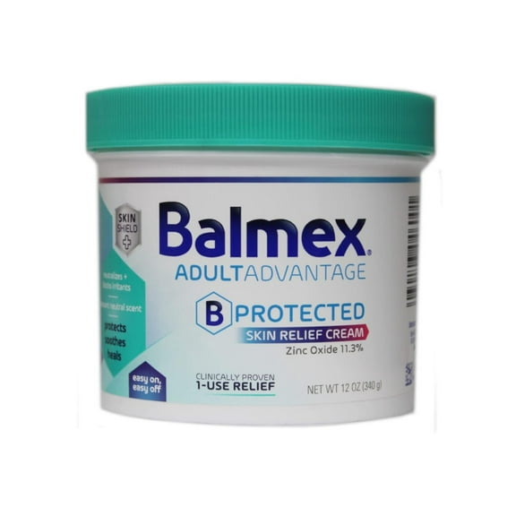 Balmex Adult Care Rash Cream 11.3% Zinc Oxide 12 Ounce