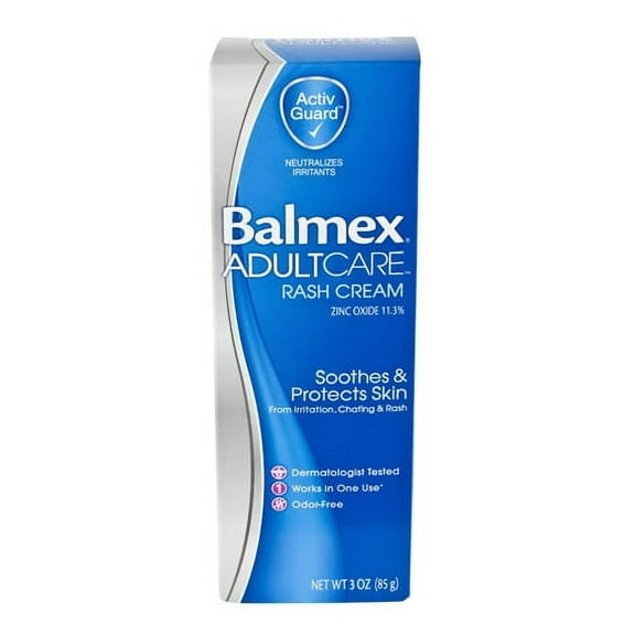 Balmex Adult Care Rash Cream with Zinc Oxide, 3 Oz, 6 Pack