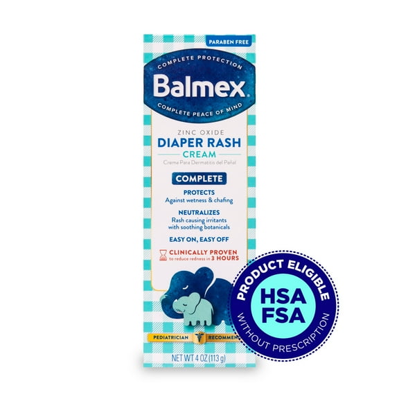 Balmex Complete Protection Baby Diaper Rash Cream with Zinc Oxide & Soothing Botanicals, 4 oz